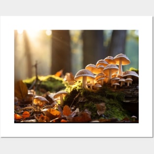 Mushroom Forest Nature Serene Tranquil Posters and Art